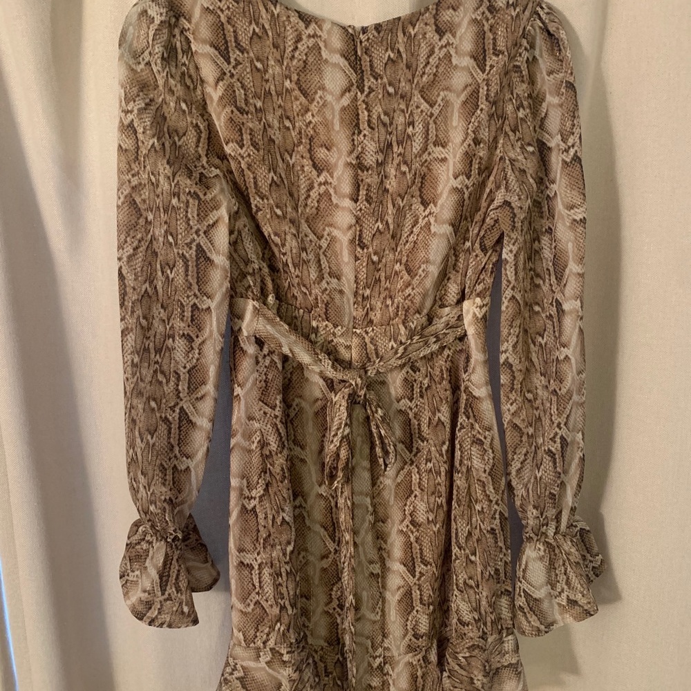 Snake print low cut dress